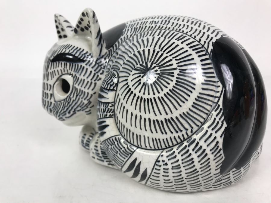 Tiffany Signed Mancioli Ceramic Cat Made In Italy For Tiffany 7W X 4H [Photo 8]