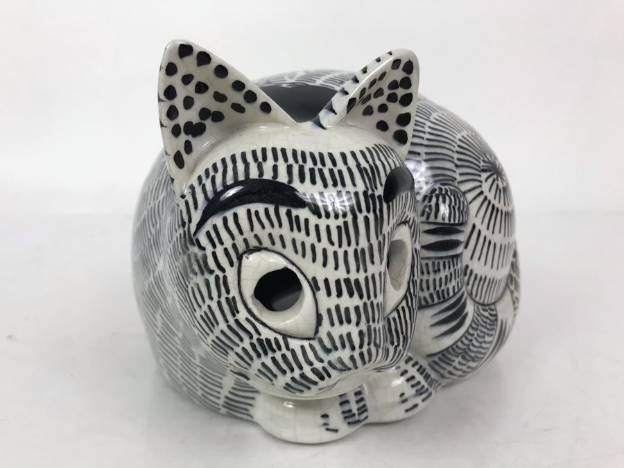 Tiffany Signed Mancioli Ceramic Cat Made In Italy For Tiffany 7W X 4H [Photo 4]