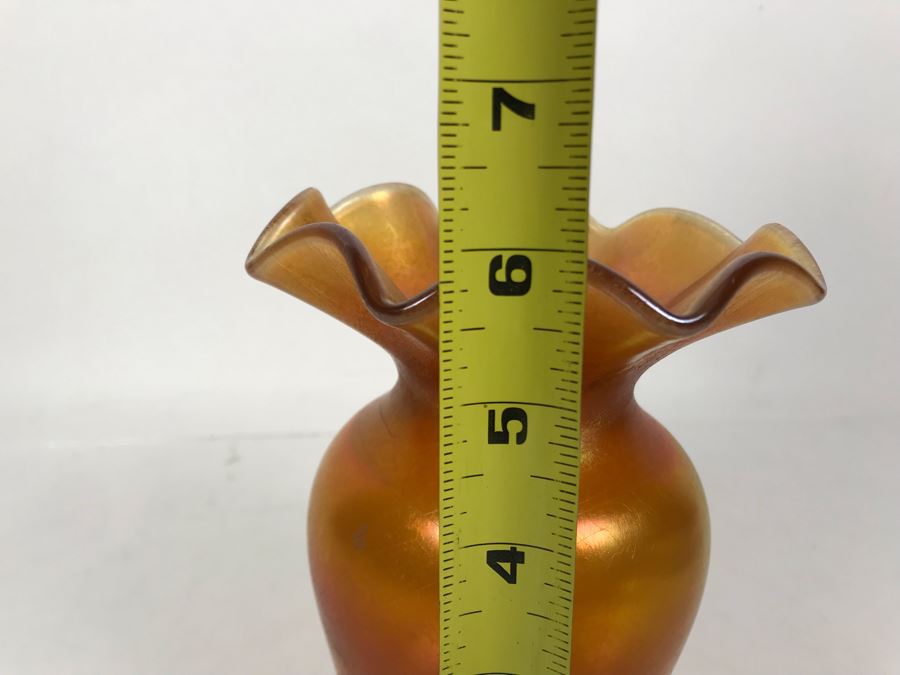 Vintage Imperial Glass Iridescent Fluted Vase 6H [Photo 7]