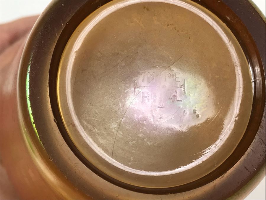 Vintage Imperial Glass Iridescent Fluted Vase 6H [Photo 5]