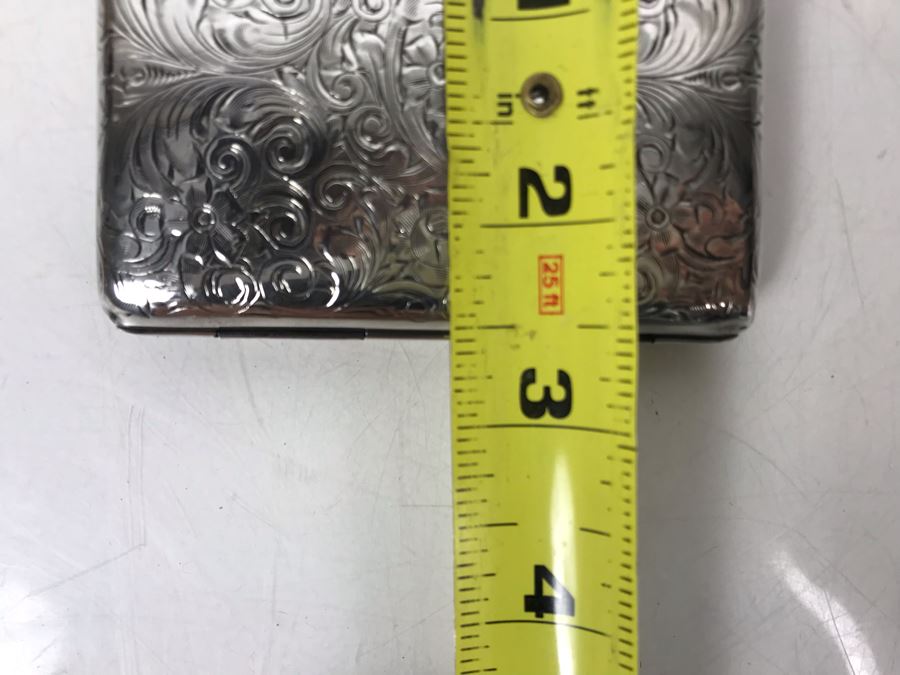 Vintage Hand Chased Sterling Silver Purse Evening Bag Wallet Floral Motif 4 X 2.5 172.2g [Photo 14]