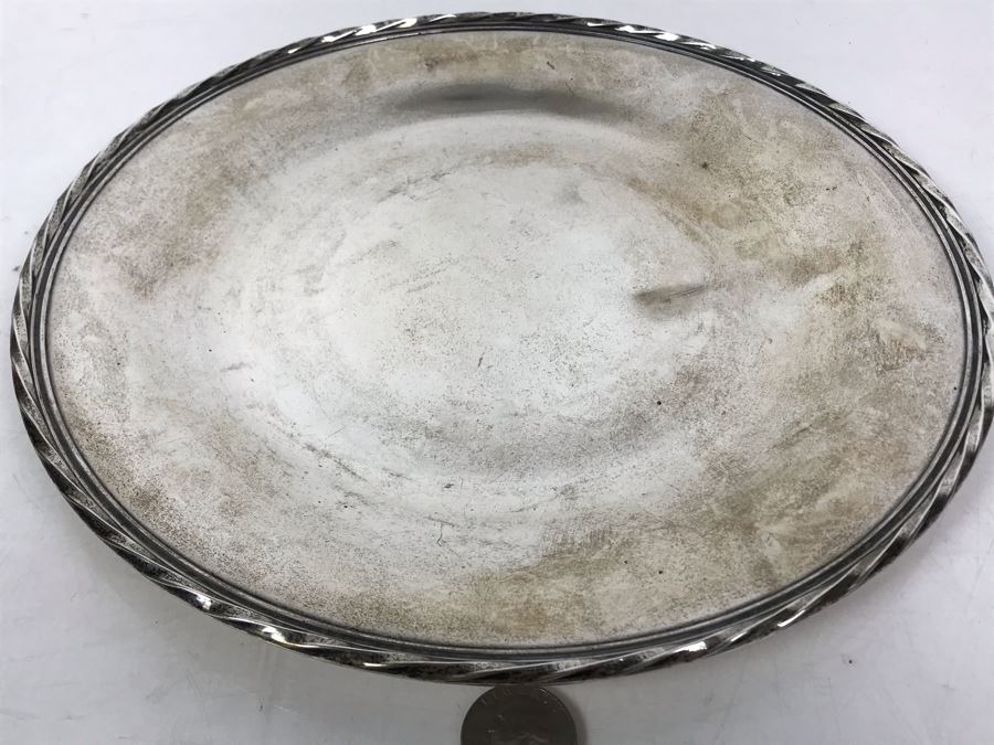 Vintage 11' Towle Sterling Silver Sandwich Plate Silver Flutes #54521 417g Replacements Value $639 [Photo 6]