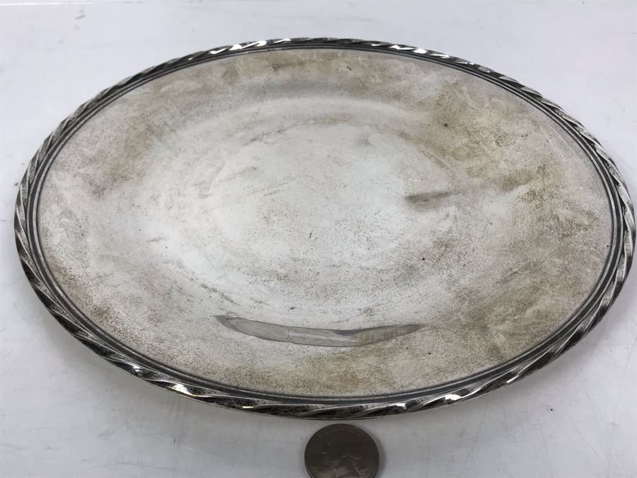 Vintage 11' Towle Sterling Silver Sandwich Plate Silver Flutes #54521 417g Replacements Value $639 [Photo 7]