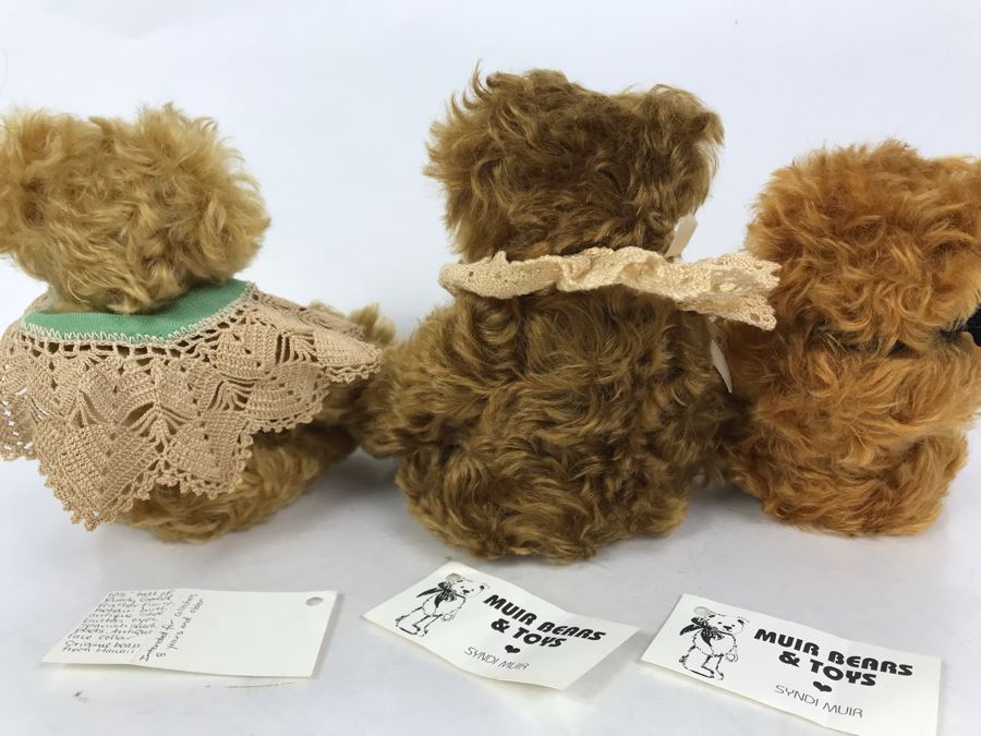 (3) Jointed Mohair Teddy Bears Muir Bears & Toys - Syndi Muir Original Bears From Hawaii / New Zealand [Photo 11]
