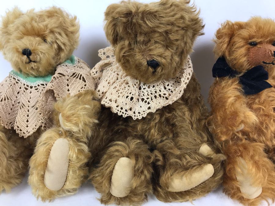 (3) Jointed Mohair Teddy Bears Muir Bears & Toys - Syndi Muir Original Bears From Hawaii / New Zealand [Photo 3]
