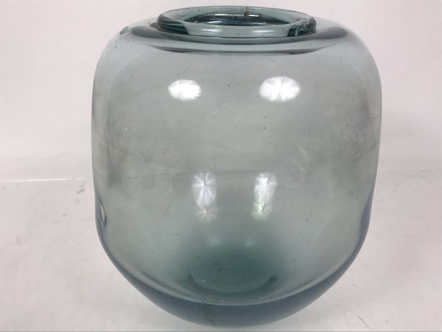 Signed Art Glass Vase By Rick Mills Hawaii 7W X 7H [Photo 1]
