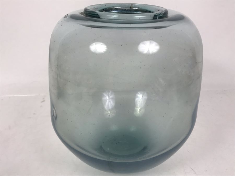 Signed Art Glass Vase By Rick Mills Hawaii 7W X 7H