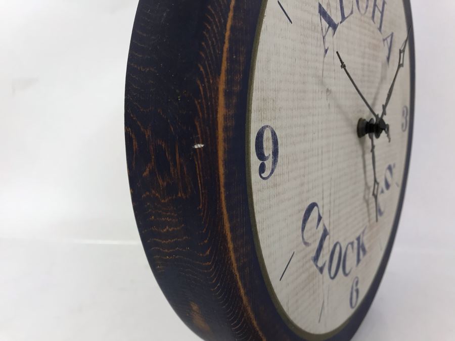 Wooden Hanging Wall Clock Aloha Clock Co. Hawaii [Photo 3]