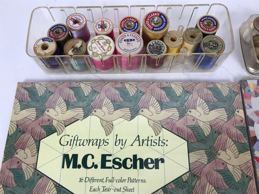 New Giftwraps By Artists: M.C.Escher And American Quilts Plus Collection Of Vintage Wooden Spool Threads [Photo 2]