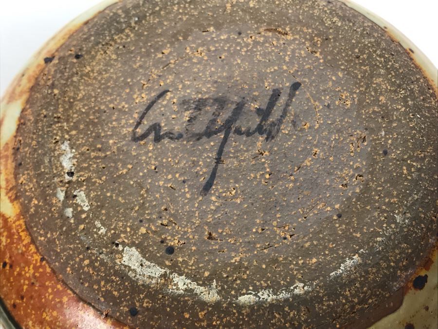 Set Of (3) Signed Pottery Lidded Jars 9.5H [Photo 10]