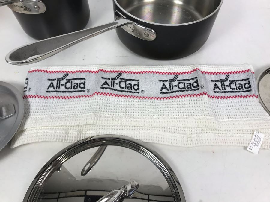 Set Of (3) All-Clad Pots Pans And All-Clad Towel [Photo 14]