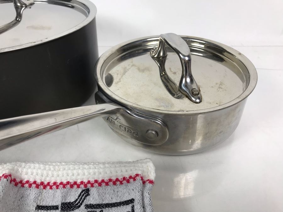 Set Of (3) All-Clad Pots Pans And All-Clad Towel [Photo 3]