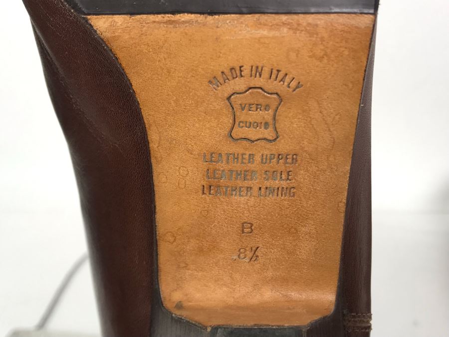 Women's Silvana Brown Leather Boots Made In Italy Size 8.5 [Photo 6]