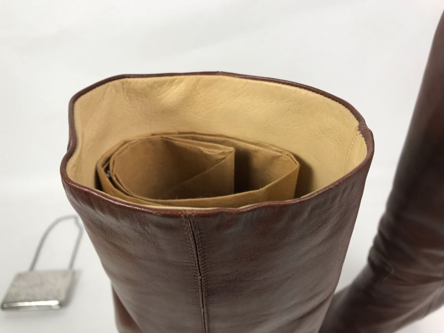 Women's Silvana Brown Leather Boots Made In Italy Size 8.5 [Photo 8]