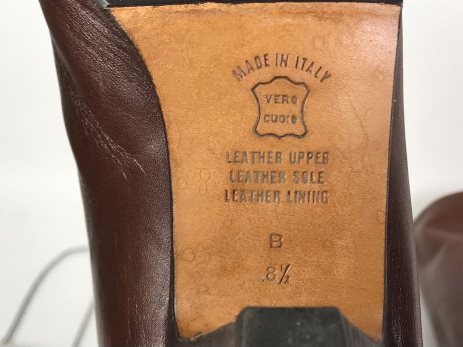 Women's Silvana Brown Leather Boots Made In Italy Size 8.5 [Photo 7]