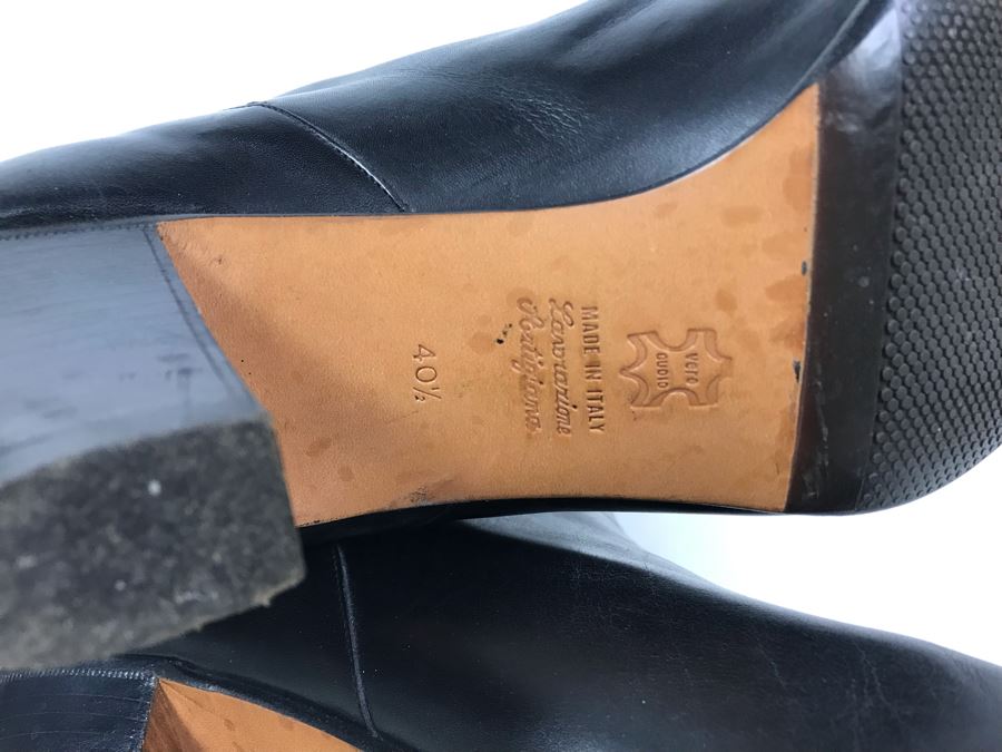 Women's Electa Black Leather Boots Made In Italy Size 8.5 [Photo 6]