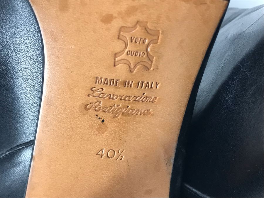 Women's Electa Black Leather Boots Made In Italy Size 8.5 [Photo 7]