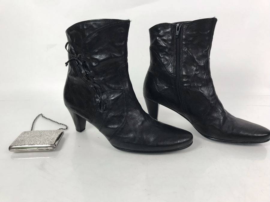 Women's Gabor Black Leather Boots [Photo 2]