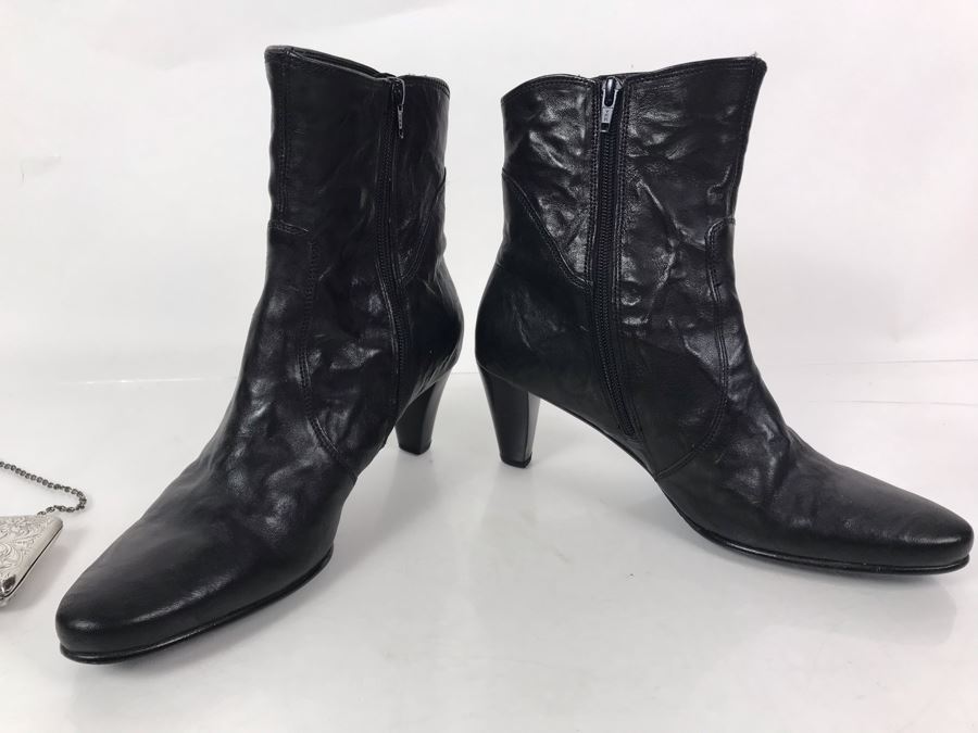 Women's Gabor Black Leather Boots [Photo 4]
