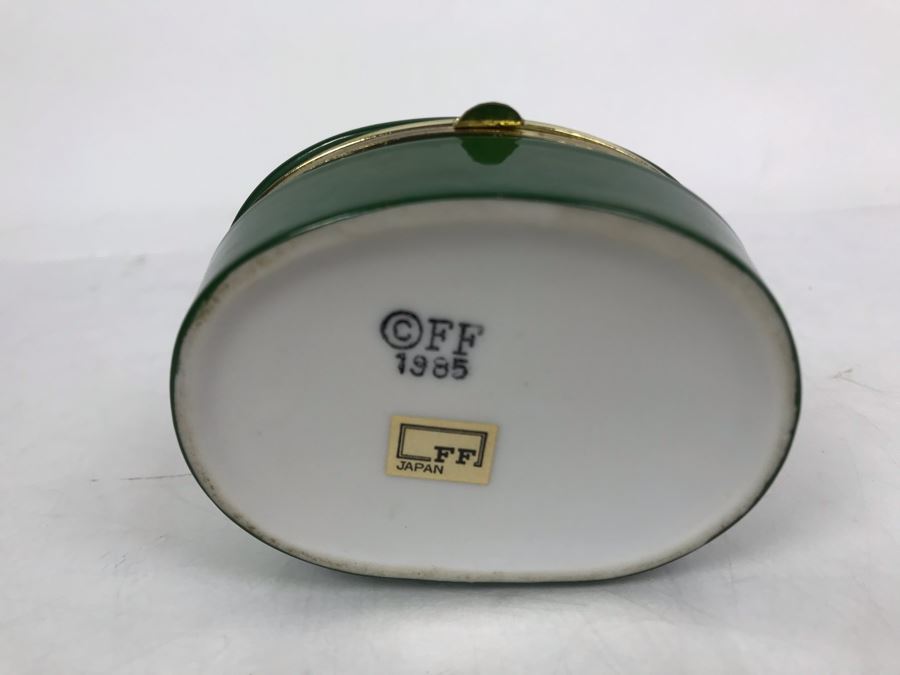 Vintage 1985 Fitz And Floyd Hand Painted Porcelain Box With Dogs On Lid [Photo 5]