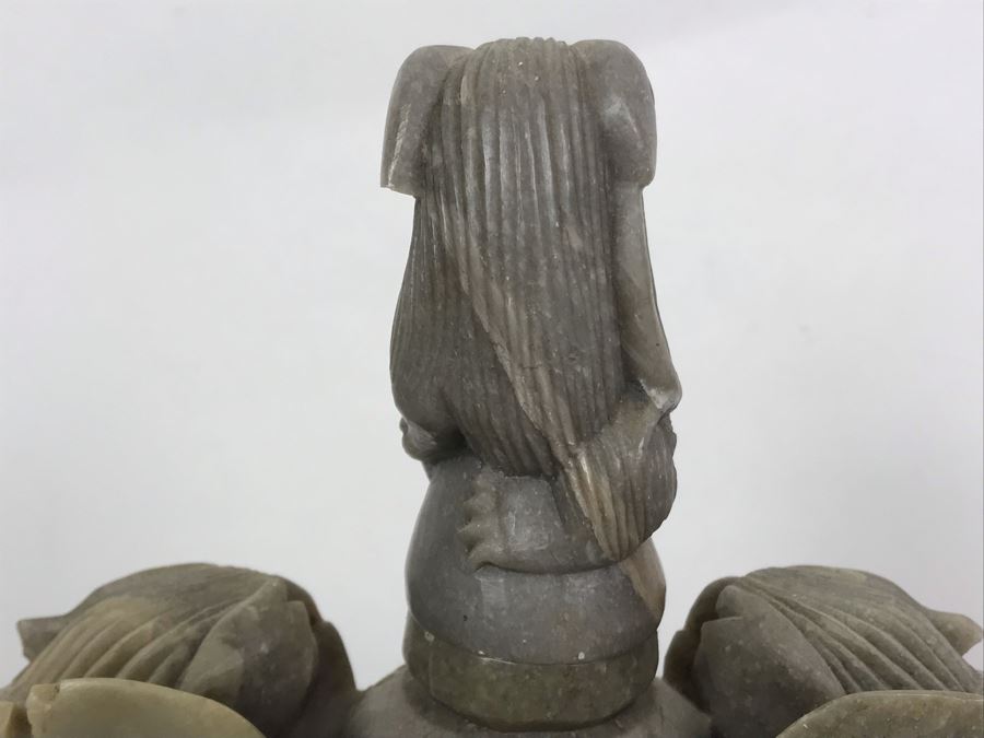 Vintage Chinese Hand Carved Soapstone Incense Burner With Foo Dogs 11W X 4D X 11.5H [Photo 19]