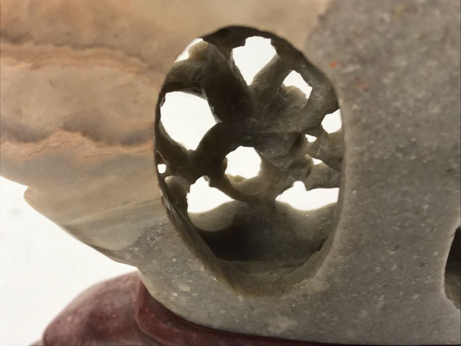 Vintage Chinese Hand Carved Soapstone Incense Burner With Foo Dogs 11W X 4D X 11.5H [Photo 16]