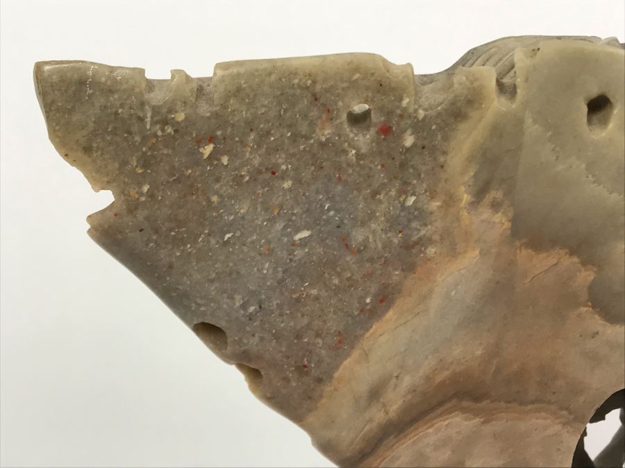 Vintage Chinese Hand Carved Soapstone Incense Burner With Foo Dogs 11W X 4D X 11.5H [Photo 18]