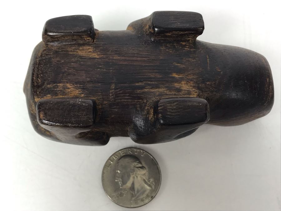 Hand Carved Wooden Frog 4L X 2W [Photo 7]