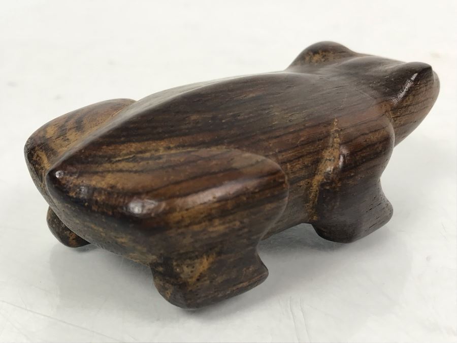 Hand Carved Wooden Frog 4L X 2W [Photo 4]