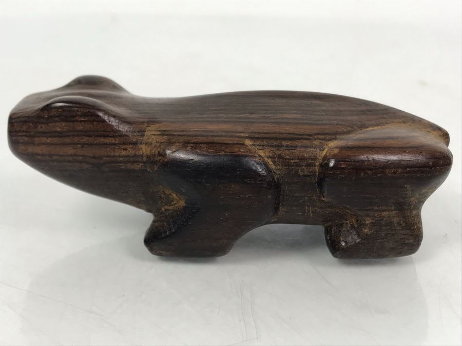 Hand Carved Wooden Frog 4L X 2W [Photo 3]