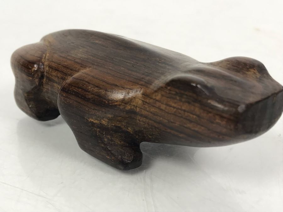 Hand Carved Wooden Frog 4L X 2W [Photo 5]