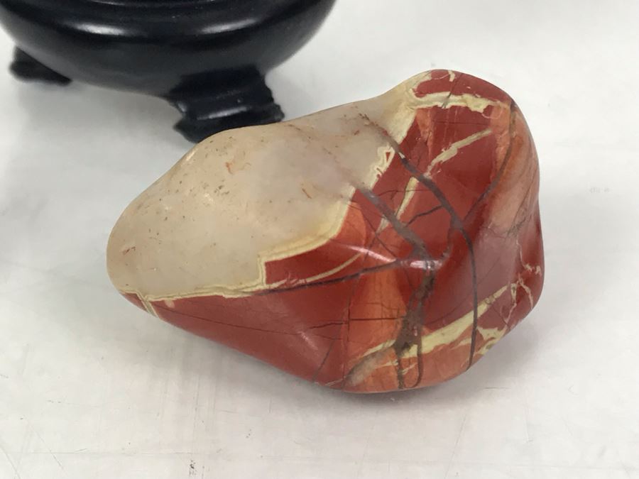 (3) Carved Stone Eggs And (2) Polished Stones [Photo 13]