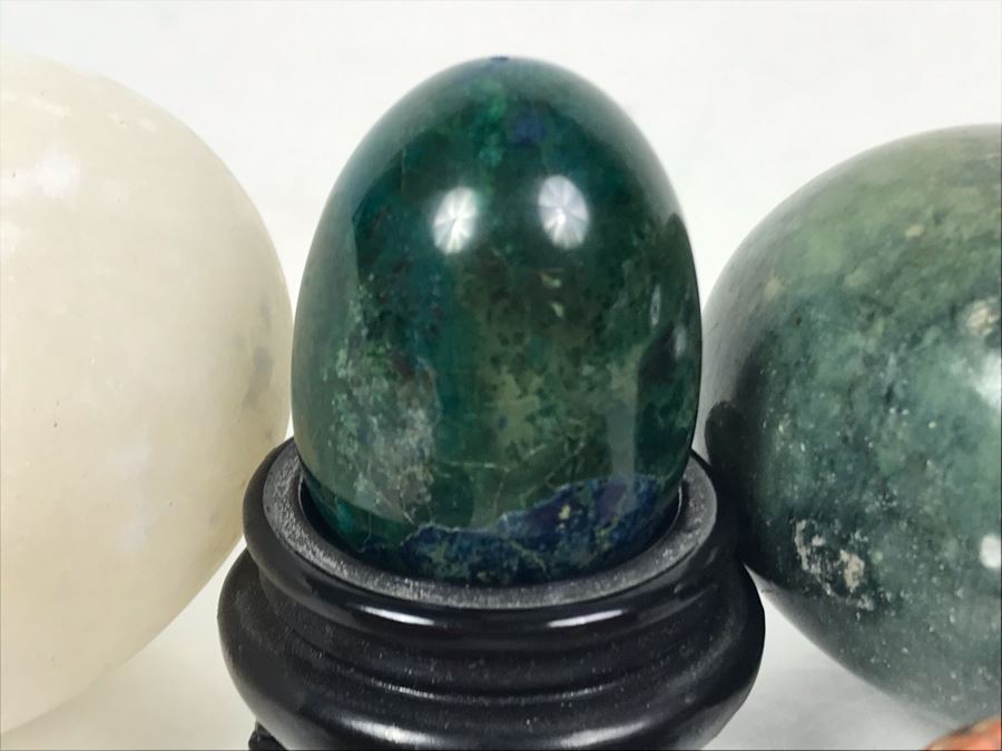 (3) Carved Stone Eggs And (2) Polished Stones [Photo 4]