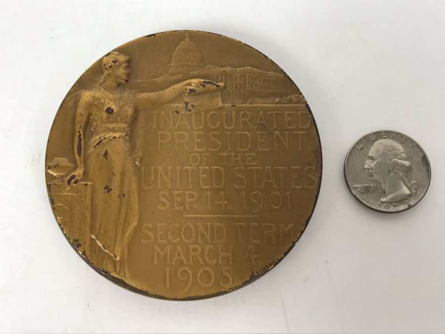 3 Inch Commemorative Presidential Medallion Of Theodore Roosevelt 1905 [Photo 4]