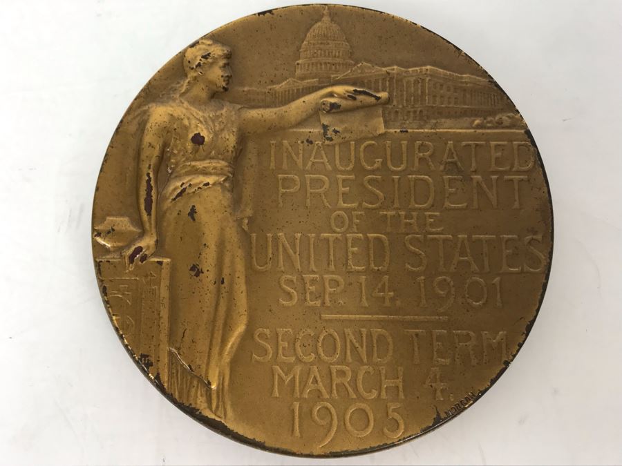 3 Inch Commemorative Presidential Medallion Of Theodore Roosevelt 1905 [Photo 2]