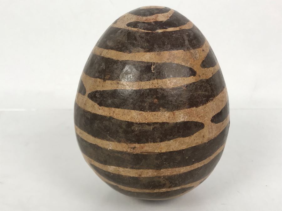 Painted Pottery Egg With Metal Stand 5.5L X 5W [Photo 5]