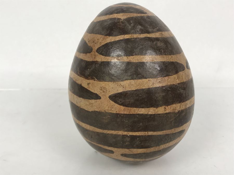 Painted Pottery Egg With Metal Stand 5.5L X 5W [Photo 6]