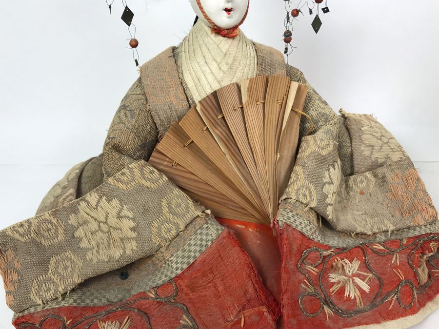 Pair Of Old Japanese Dolls 9.5H [Photo 15]