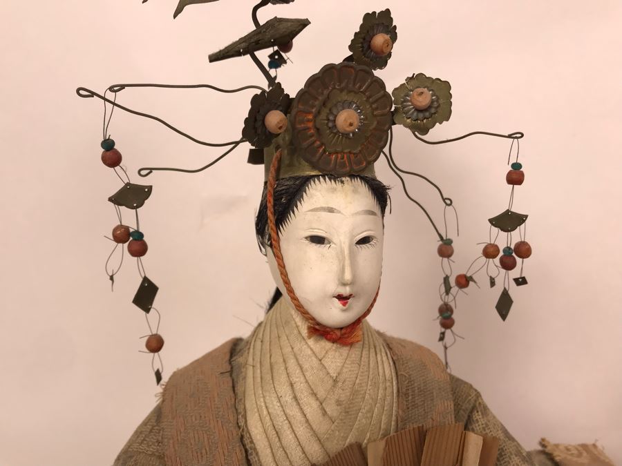 Pair Of Old Japanese Dolls 9.5H [Photo 9]