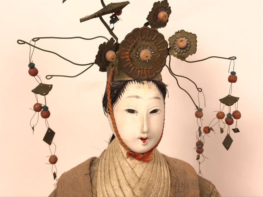 Pair Of Old Japanese Dolls 9.5H [Photo 10]