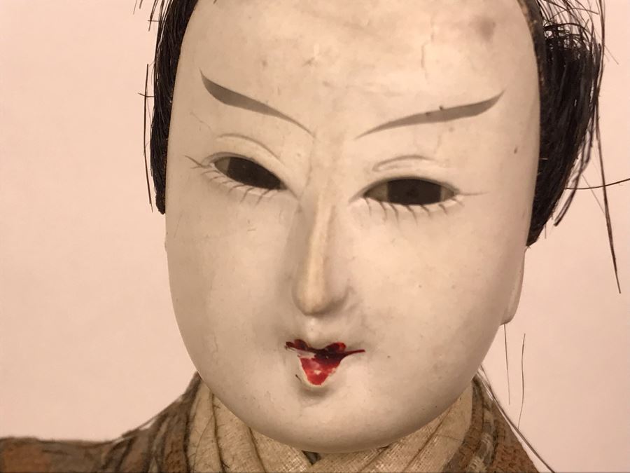 Pair Of Old Japanese Dolls 9.5H [Photo 5]