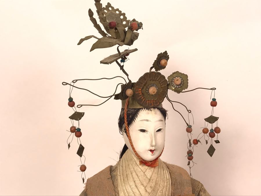 Pair Of Old Japanese Dolls 9.5H [Photo 8]