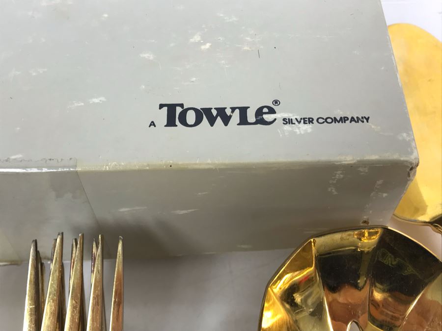 Towle Goldplated King Arthur Flatware Set Apx Service For 8 [Photo 7]