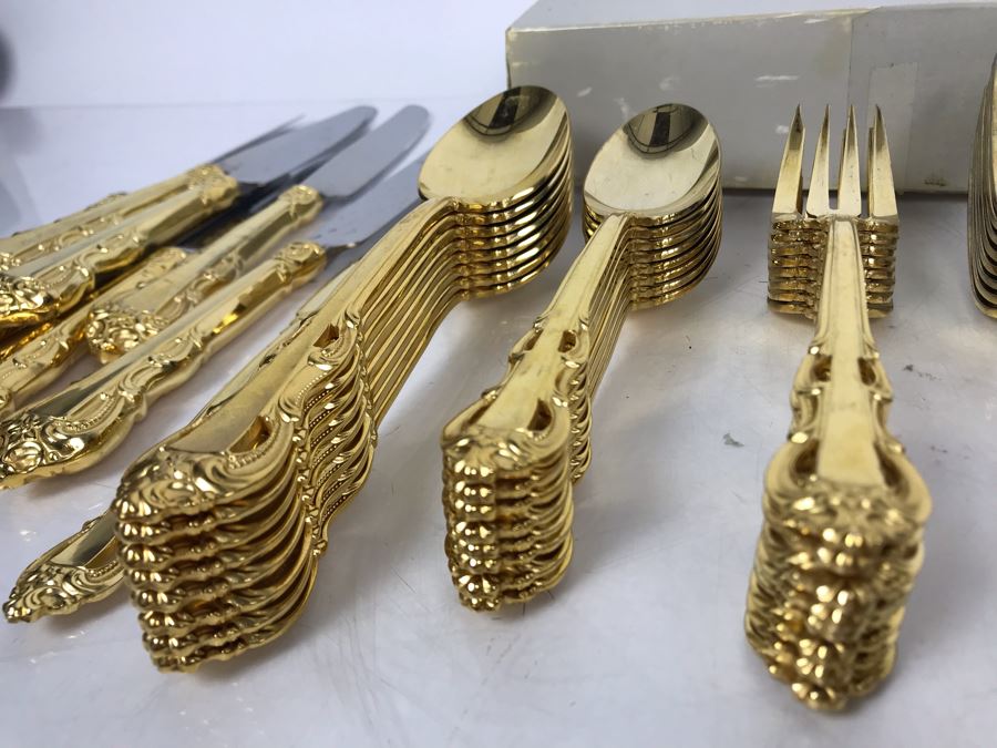 Towle Goldplated King Arthur Flatware Set Apx Service For 8 [Photo 4]