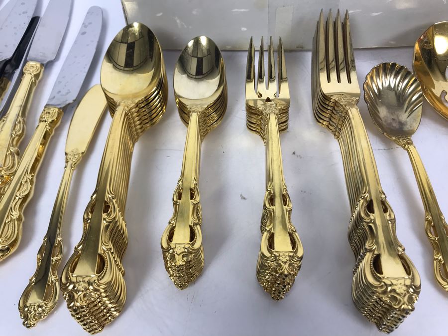 Towle Goldplated King Arthur Flatware Set Apx Service For 8 [Photo 3]