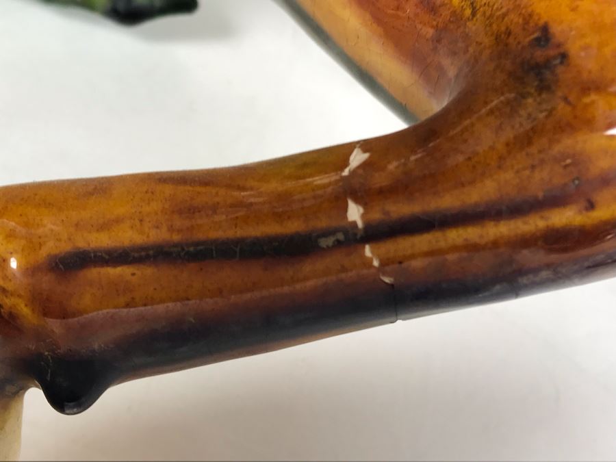 Vintage Majolica Pottery Horse Sculpture 22W X 10D X 16.5H  [Photo 16]