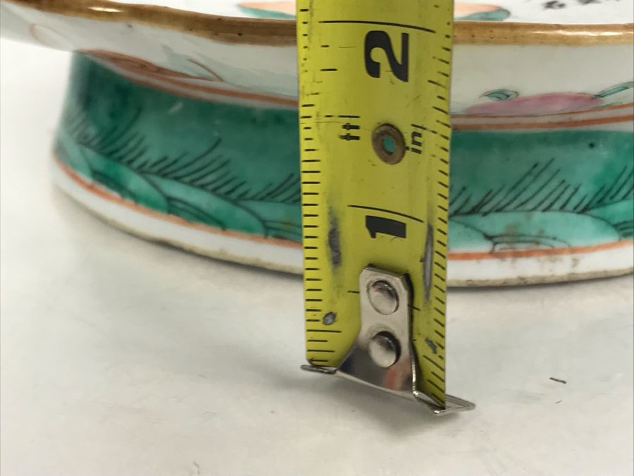 Old Chinese Famille Rose Porcelain Footed Dish Signed On Bottom 9W X 7D X 2H [Photo 17]