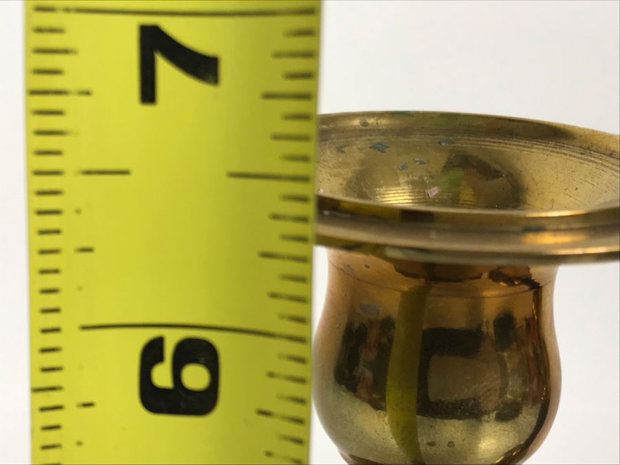 Nieman Marcus Brass Candlesticks Candle Holders 6.5H [Photo 6]