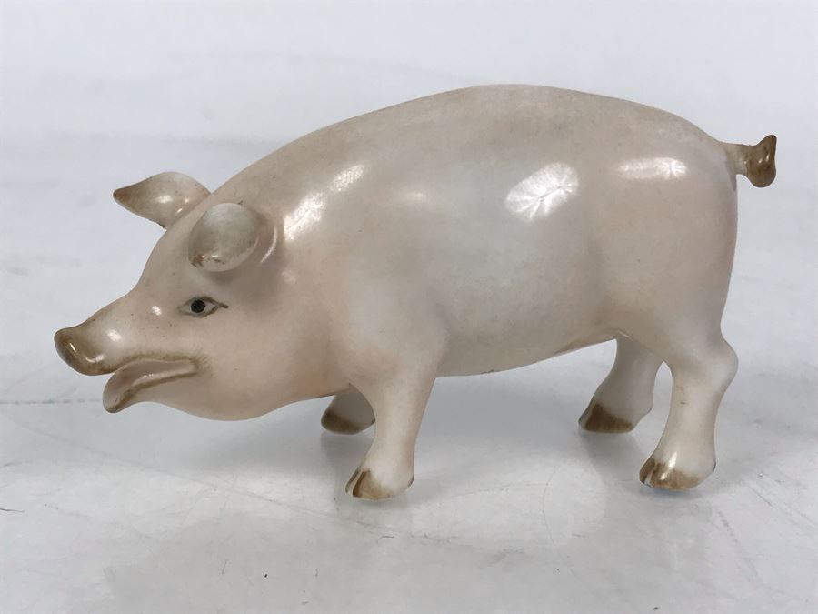 Herend Hungary Hand Painted Porcelain Pig Figurine 3W [Photo 3]