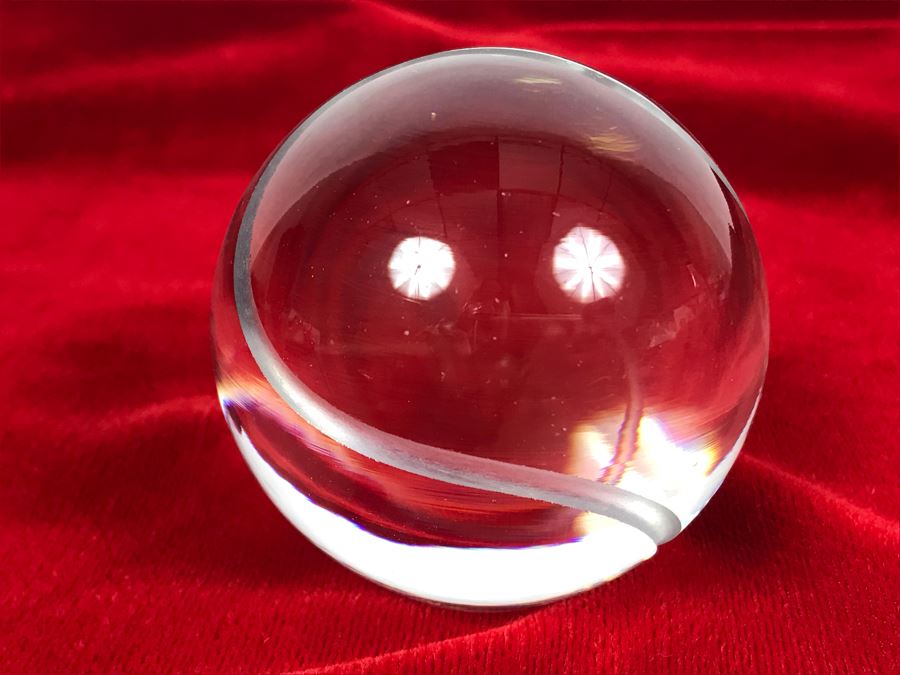 Vintage 1976 Tiffany & Co. Crystal 'Mac Davis Celebrity Invitational' Paperweight [Photo 5]